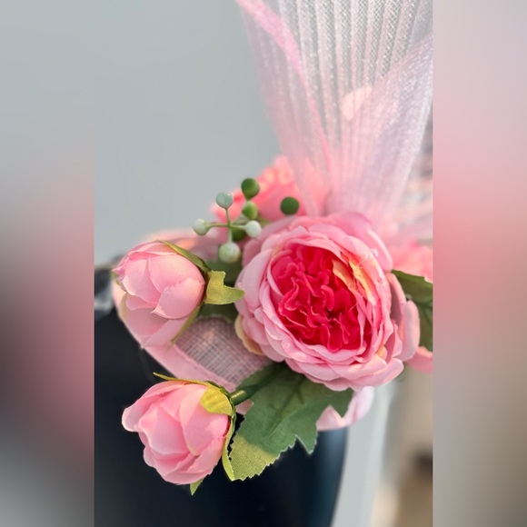 Pink Roses Fascinator Kentucky Derby Races - Picture 4 of 5